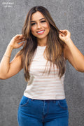 Top Básico de Rayas sin Mangas CDB-0987L