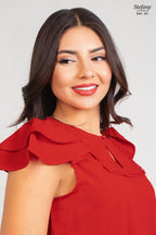 Blusa casual stretch con bordado ENC-201