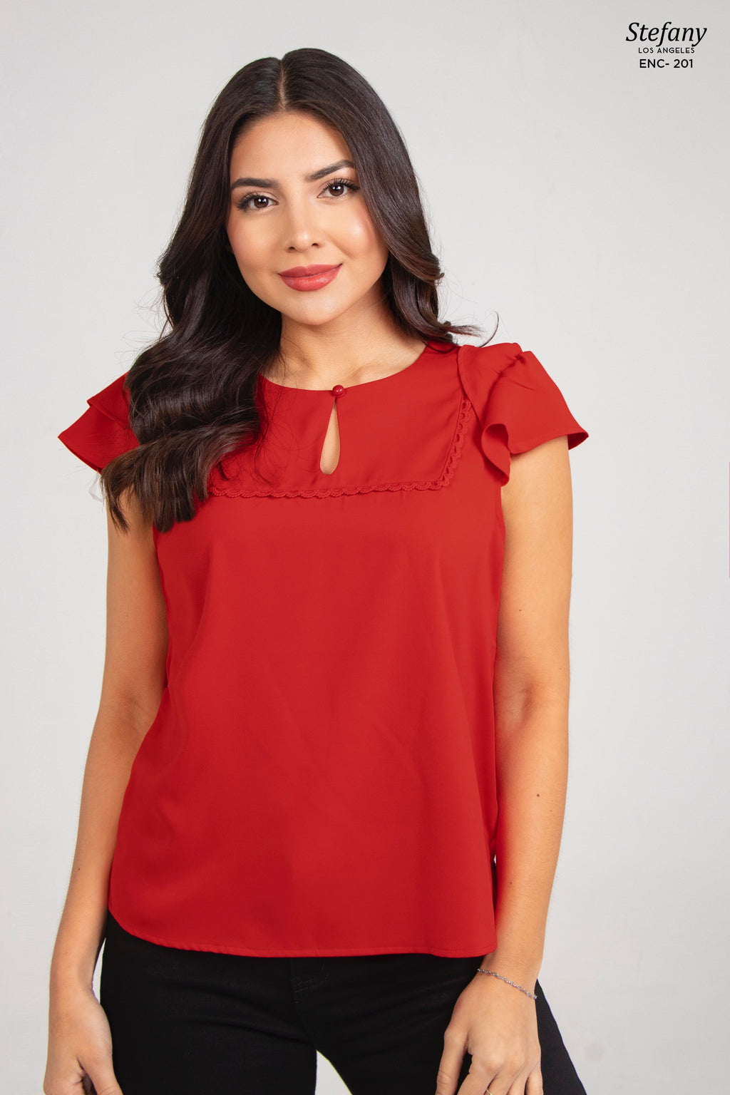 Blusa casual stretch con bordado ENC-201