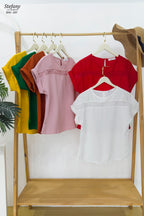 Blusa casual stretch con bordado ENC-207