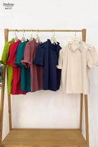 Blusa casual stretch con bordado ENC-211