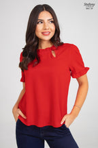 Blusa casual stretch con bordado ENC-211