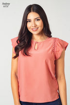 Blusa casual stretch con bordado ENC-216