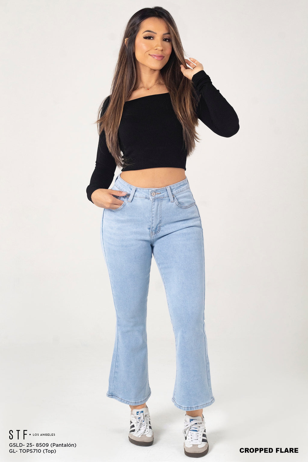 Cropped Flare Jeans GSLD-8509