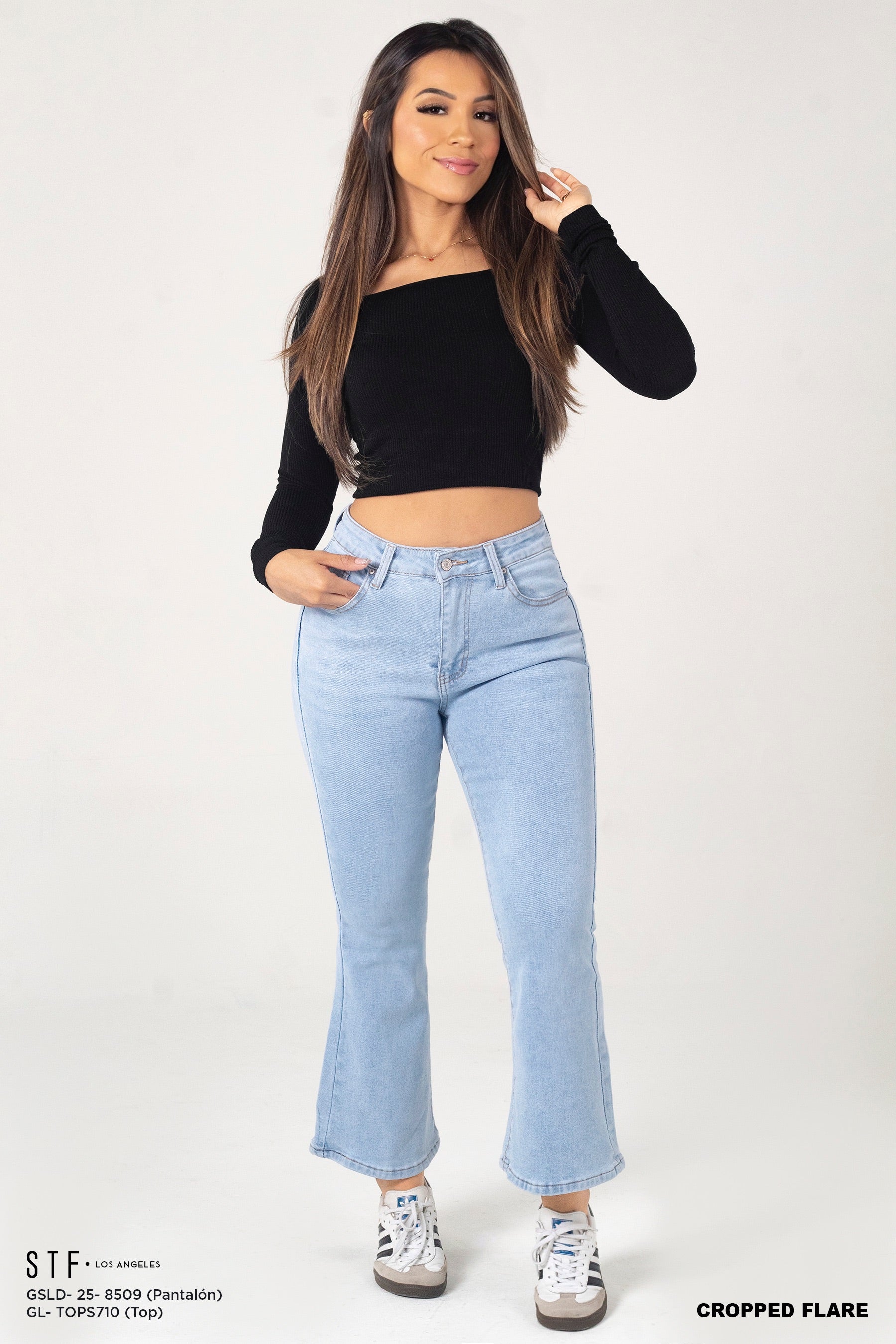 Cropped Flare Jeans GSLD-8509