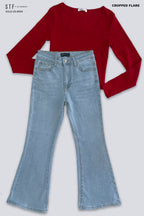 Cropped Flare Jeans GSLD-8509