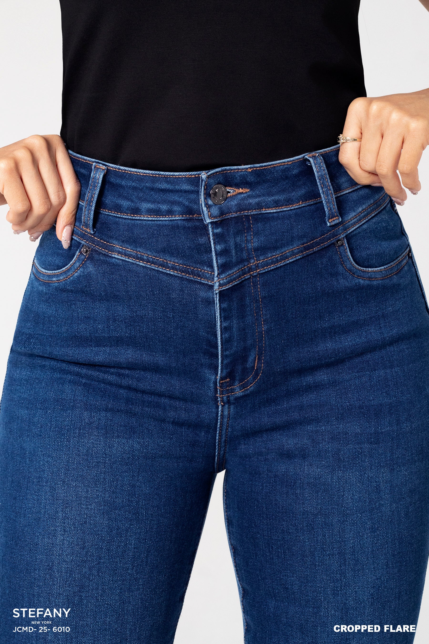 ⁠Cropped Flare Jeans JCMD-25-6010