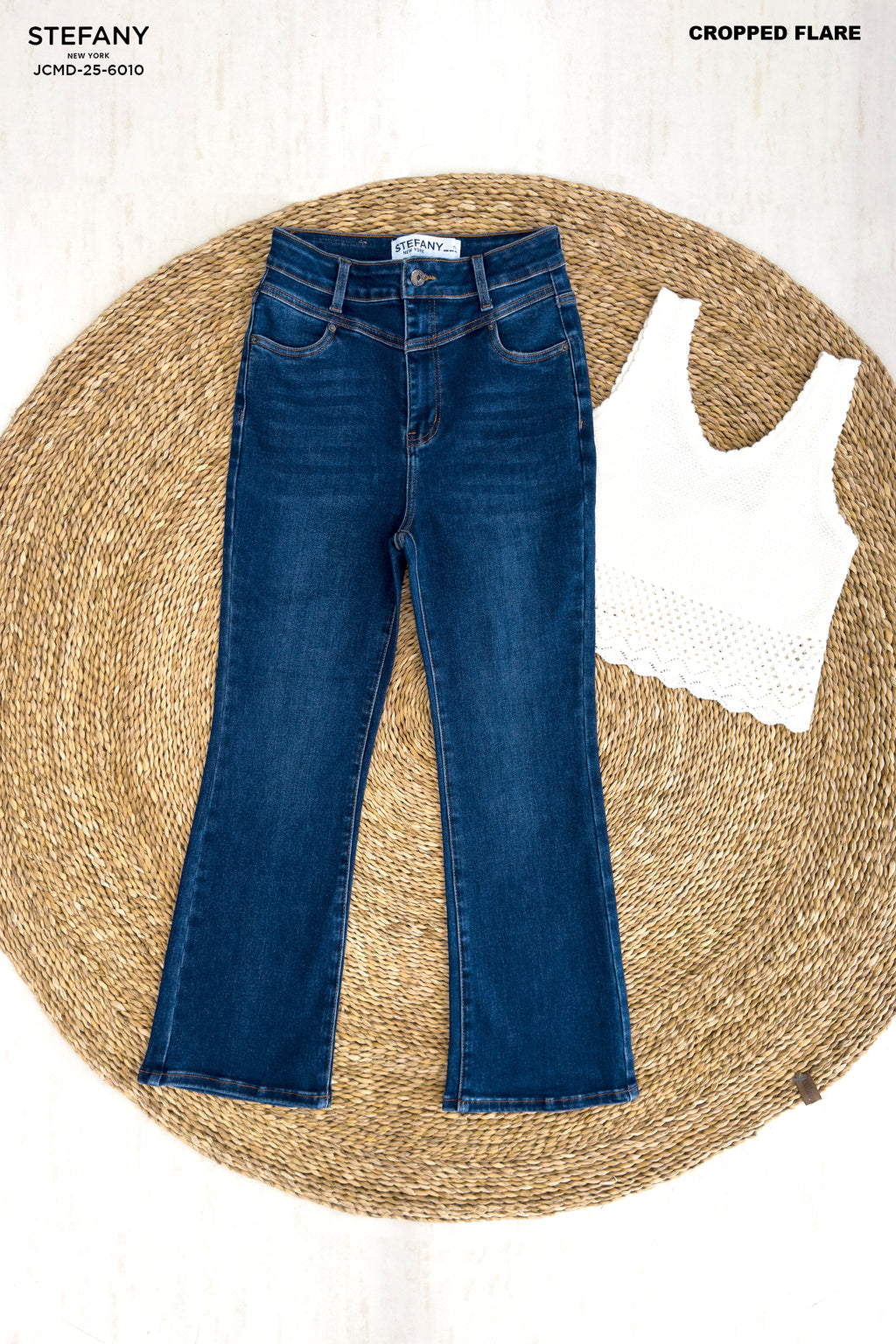 ⁠Cropped Flare Jeans JCMD-25-6010