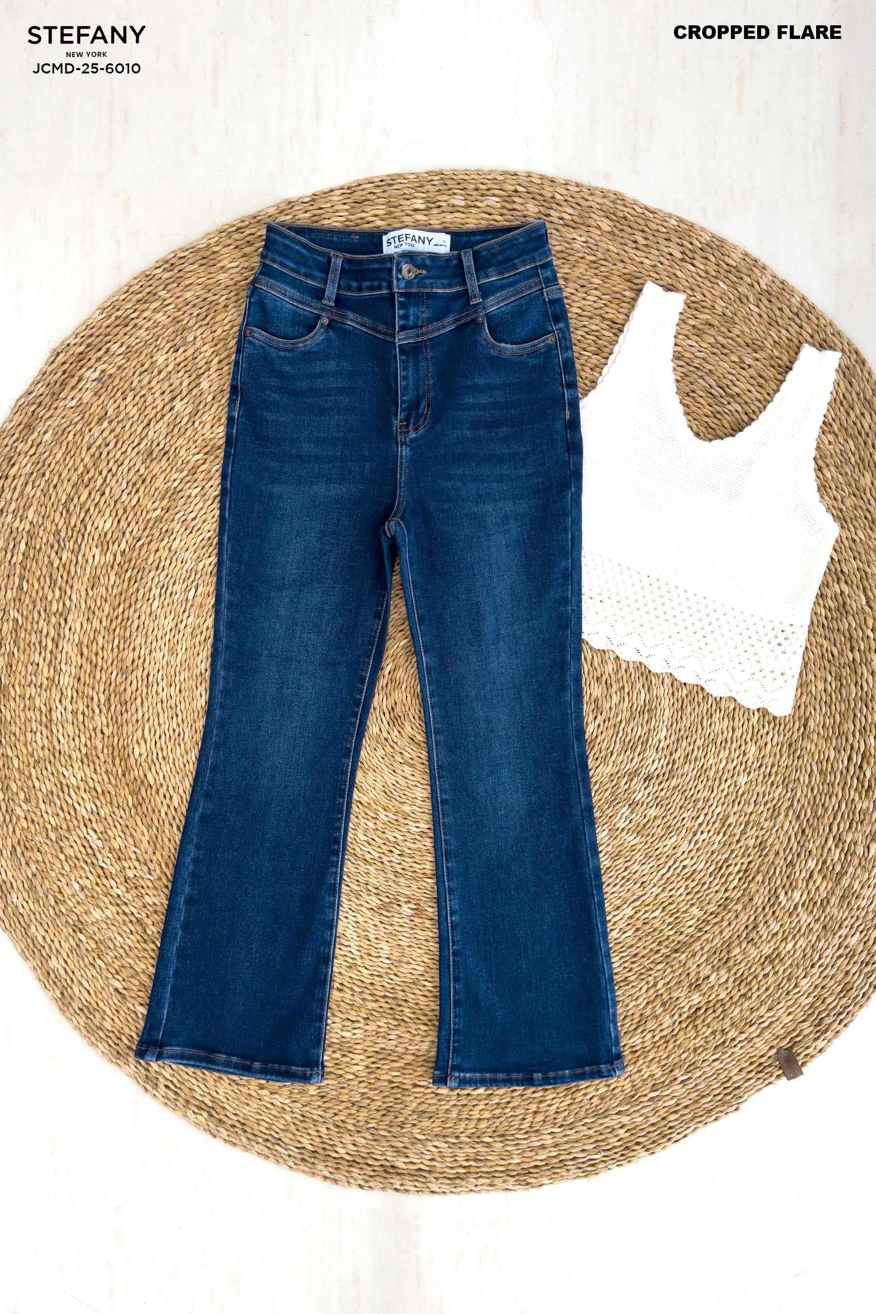 ⁠Cropped Flare Jeans JCMD-25-6010