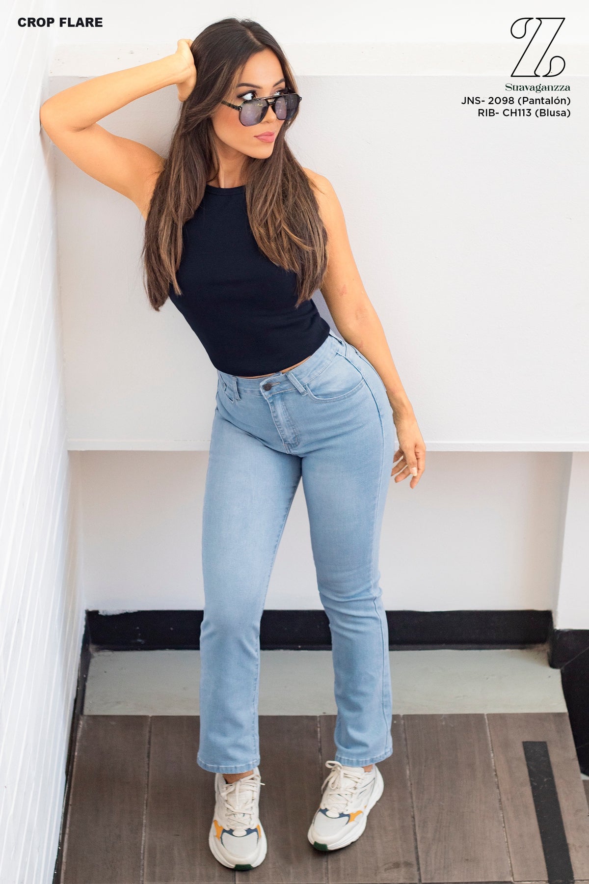 Petite Flare Jeans JNS-2098