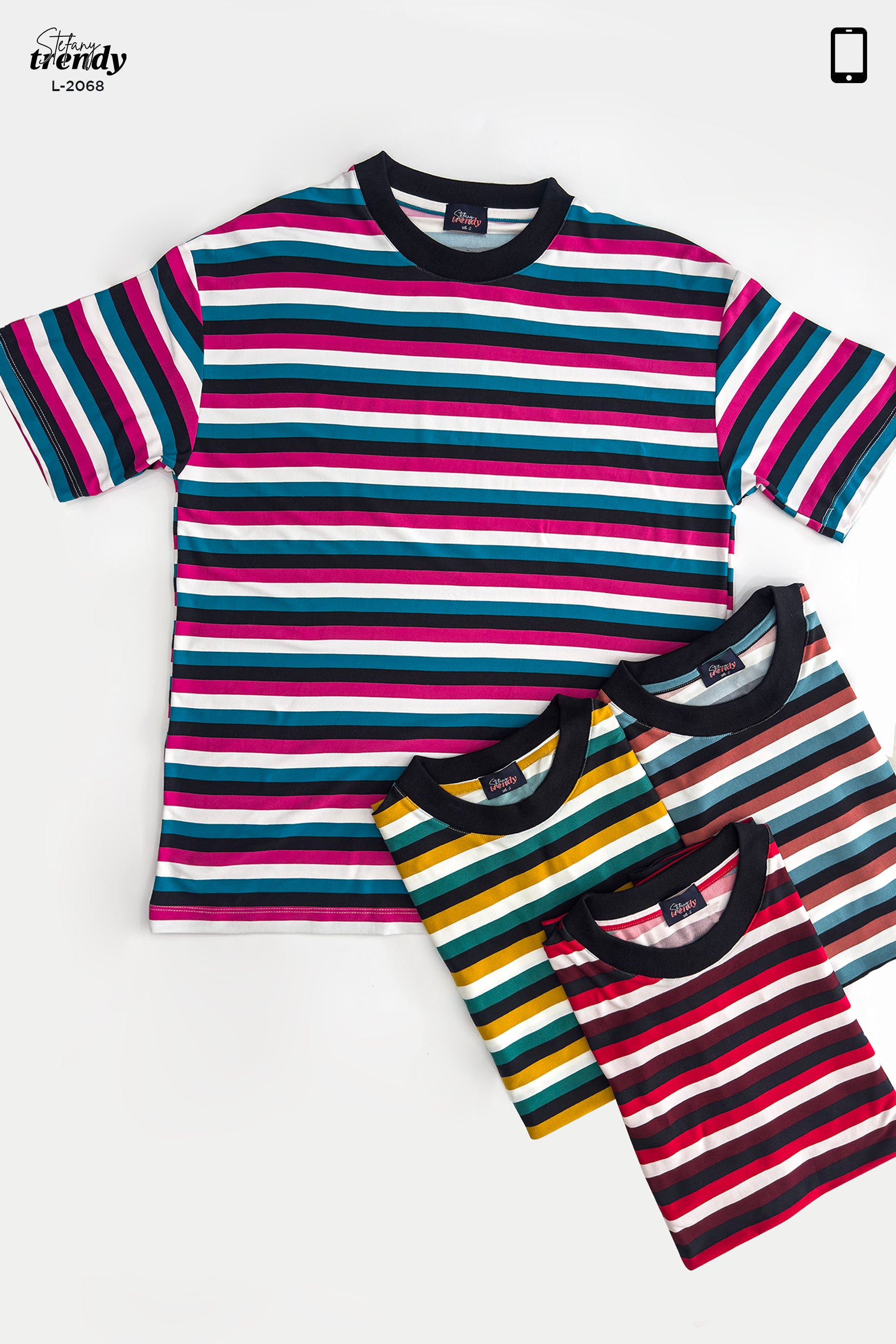 Camiseta Oversize de Rayas L-2068