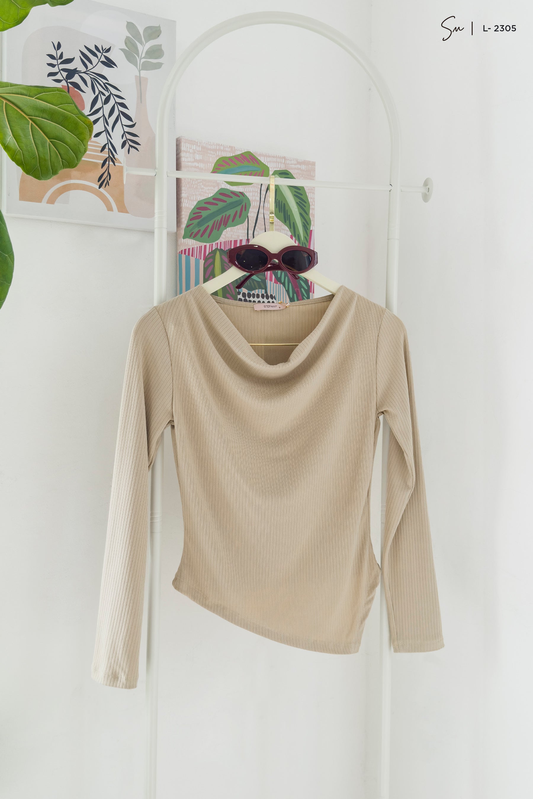 Top escote drapeado L-2305