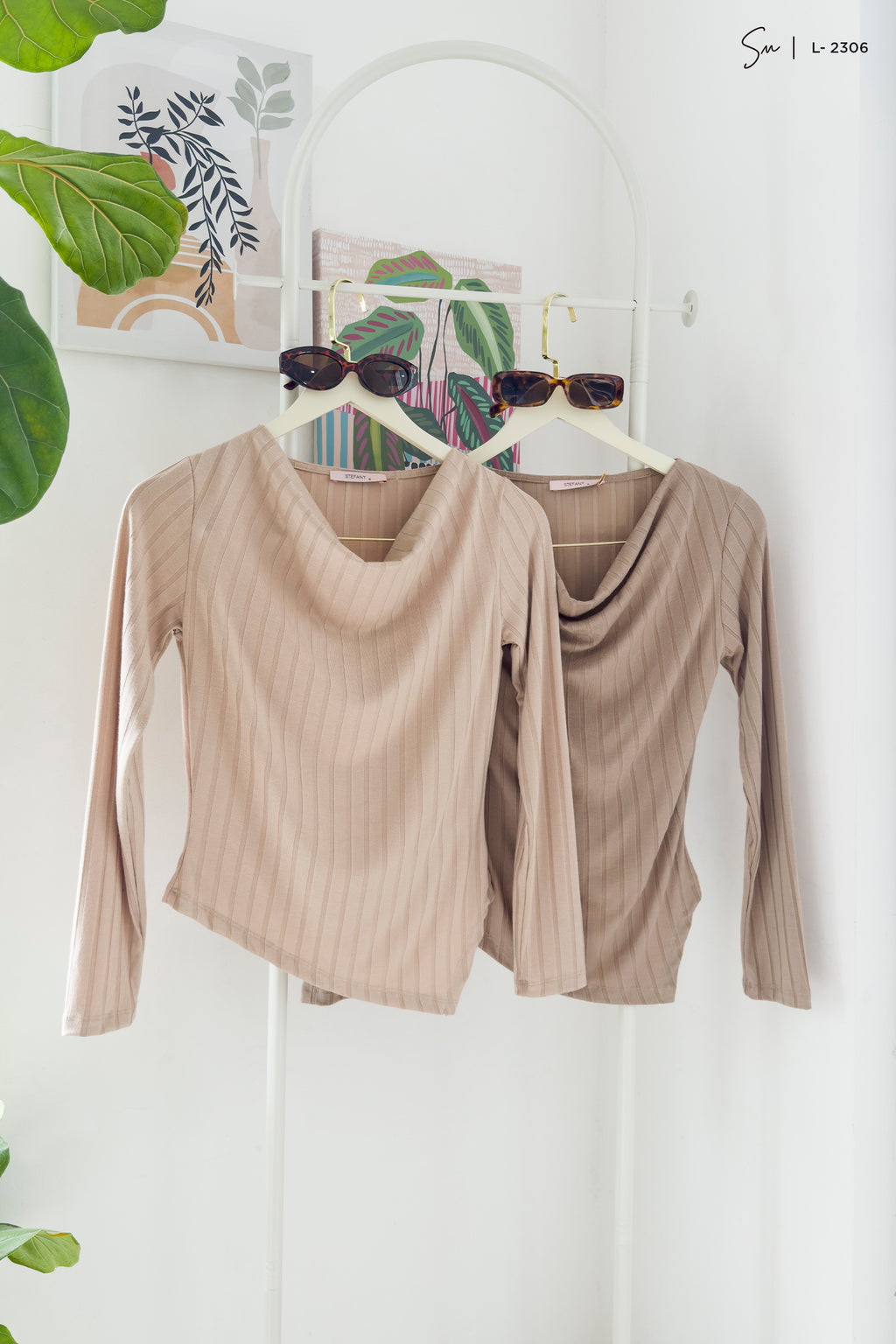 Top escote drapeado L-2306