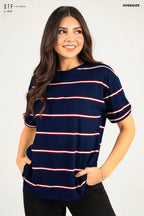 Camiseta Oversize de Rayas L-2317