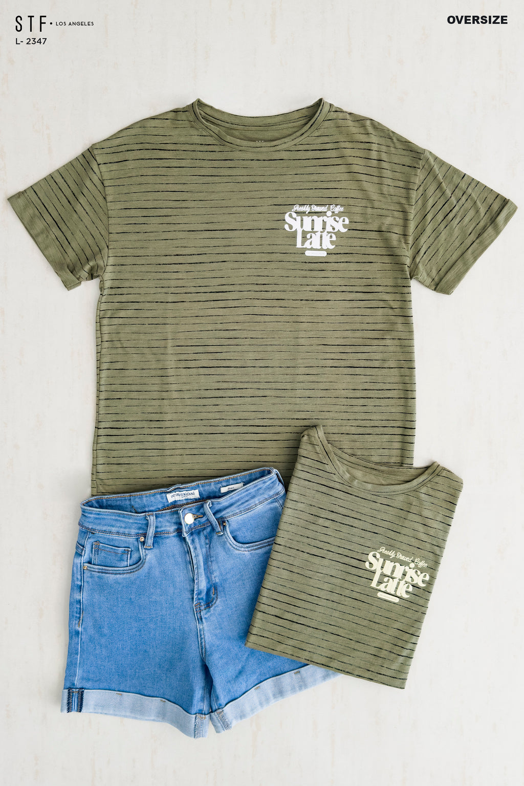 Camiseta Oversize de Rayas L-2347