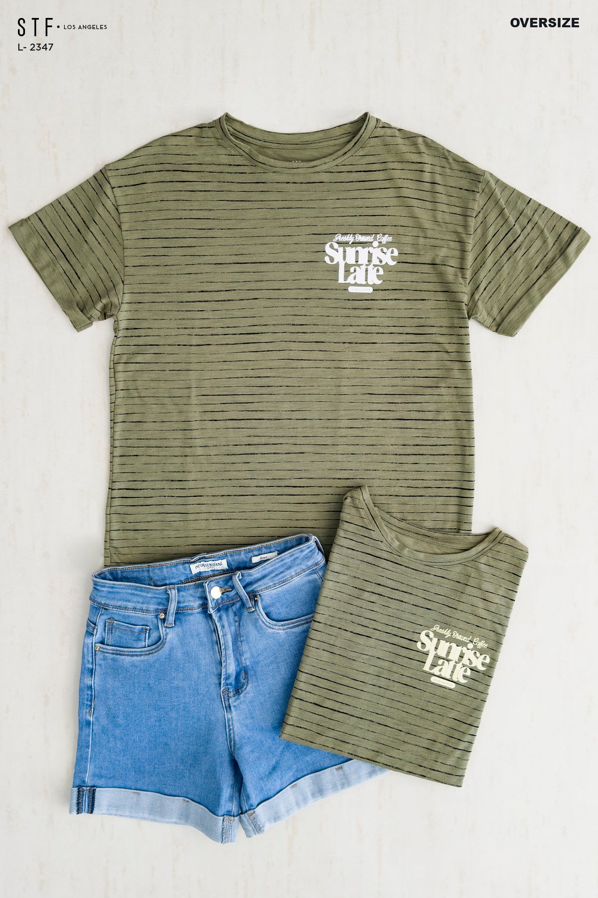 Camiseta Oversize de Rayas L-2347
