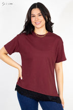 Camiseta oversize de encaje L-2358