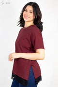 Camiseta oversize de encaje L-2358
