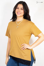 Camiseta oversize de encaje L-2358