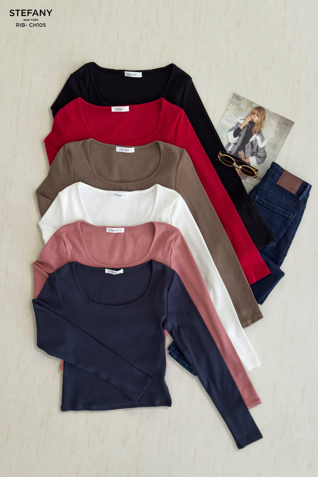 Top Básico de Rib Manga Larga RIB-CH105