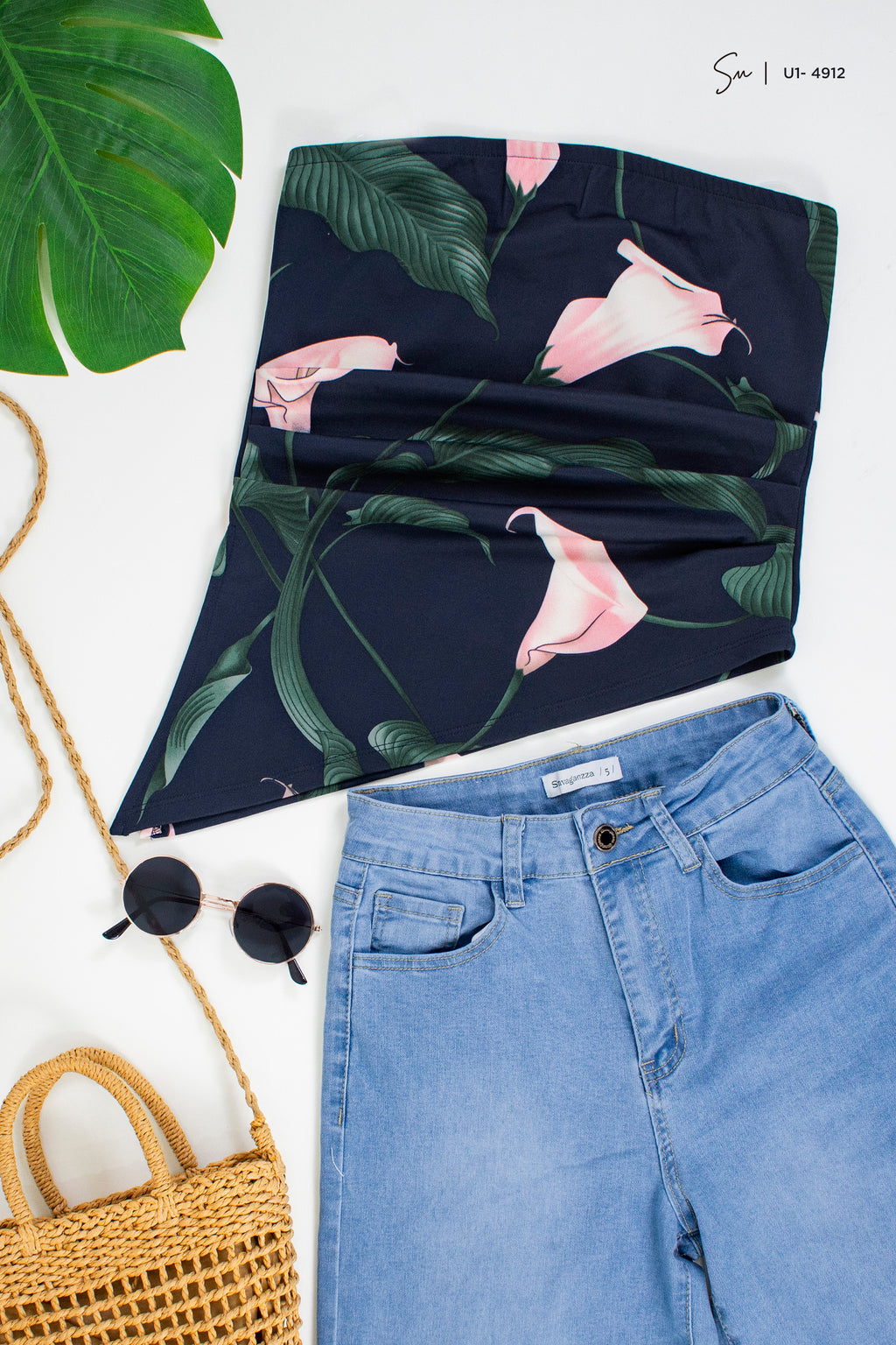 Top Strapless Floral U1-4912