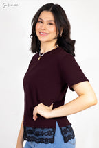 Camiseta oversize de encaje U1-5320