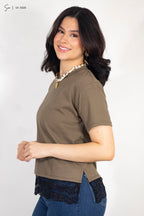 Camiseta oversize de encaje U1-5320