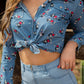 Blusa manga larga Denim B1-AD-2036C