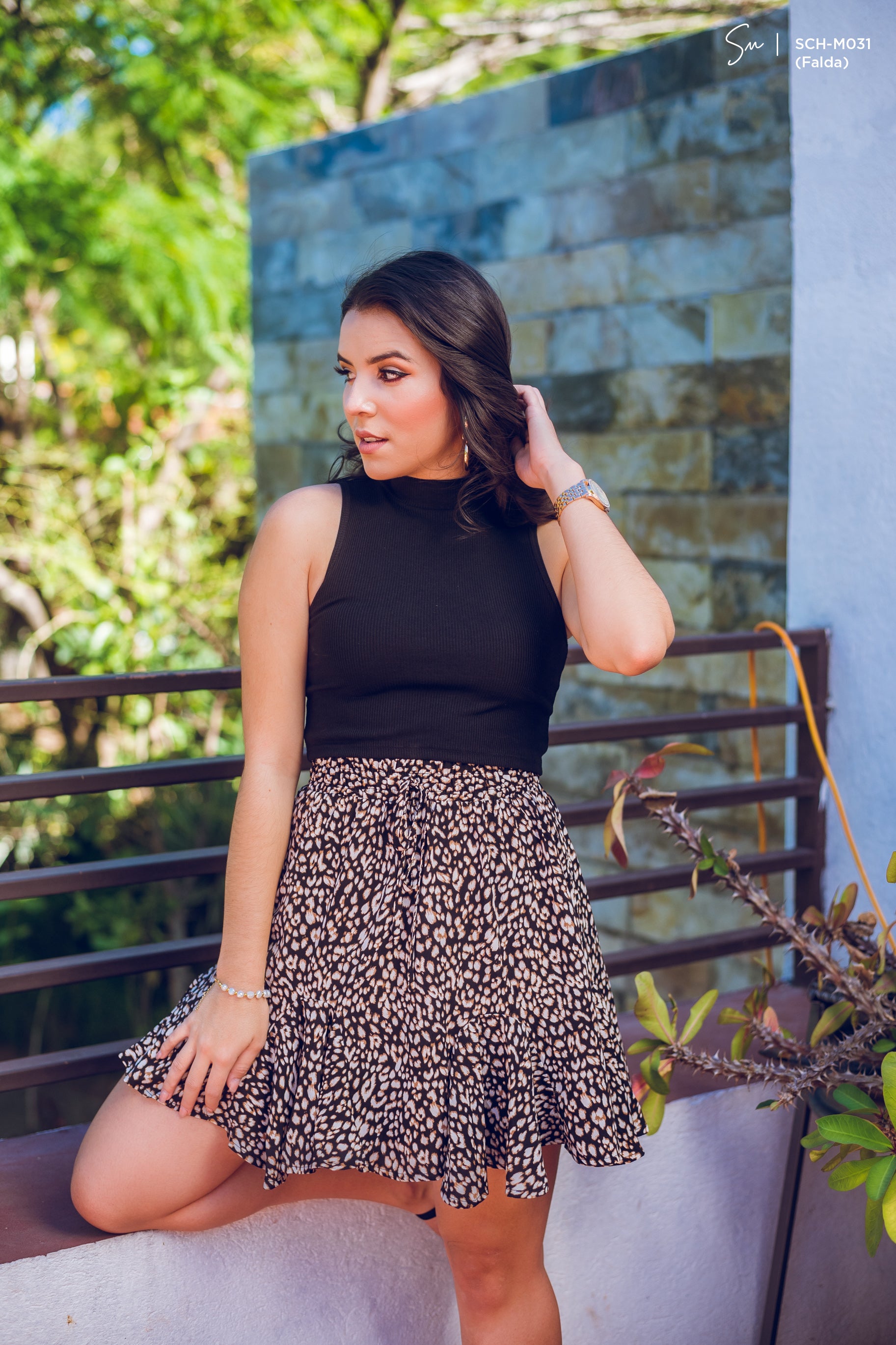 Falda animal print SCH-M031