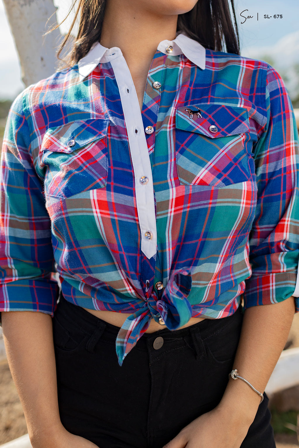 Blusa manga larga Cuadriculada SL-675