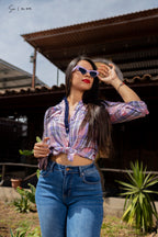 Blusa manga larga Cuadriculada SL-675