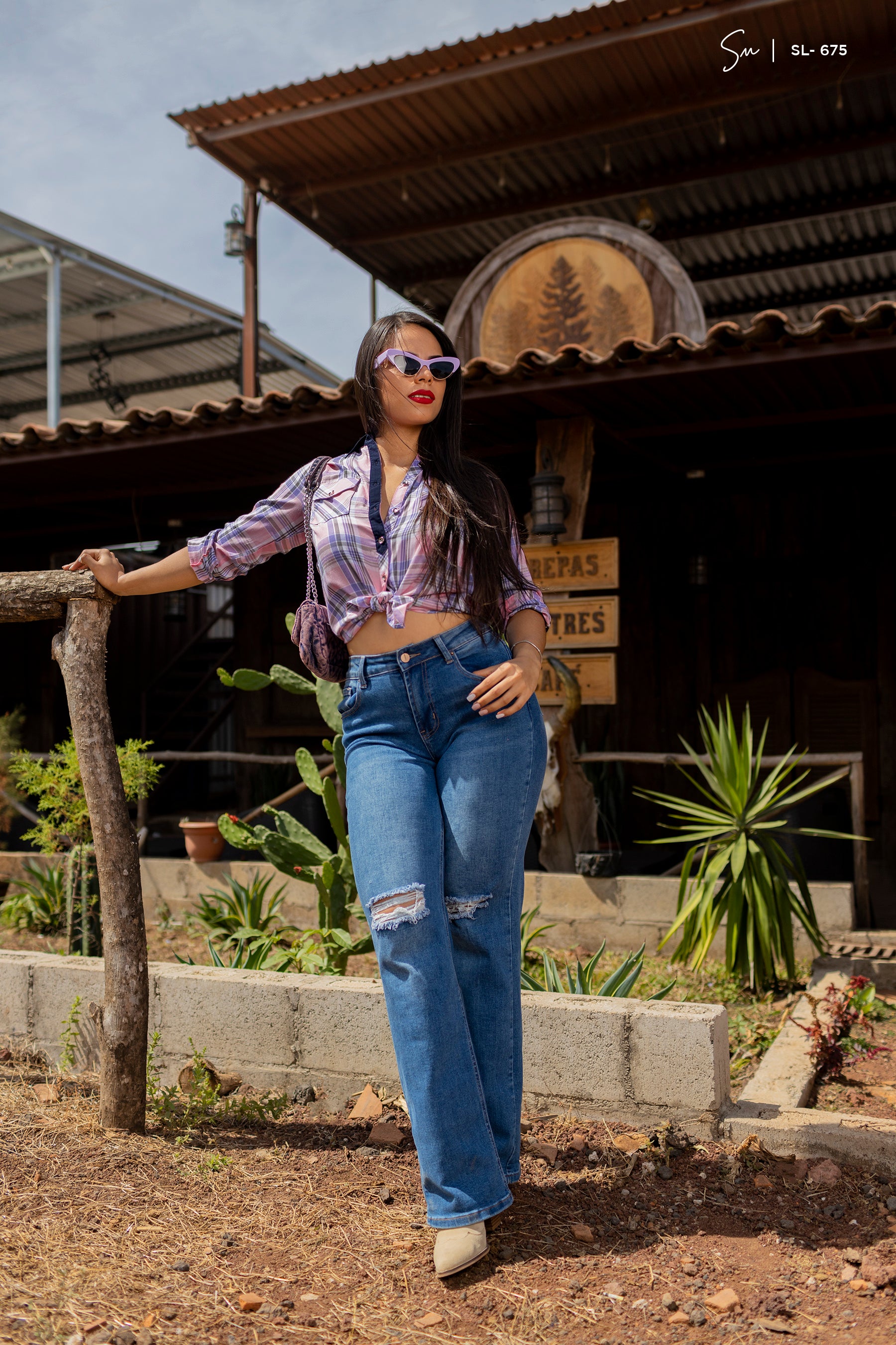 Blusa manga larga Cuadriculada SL-675