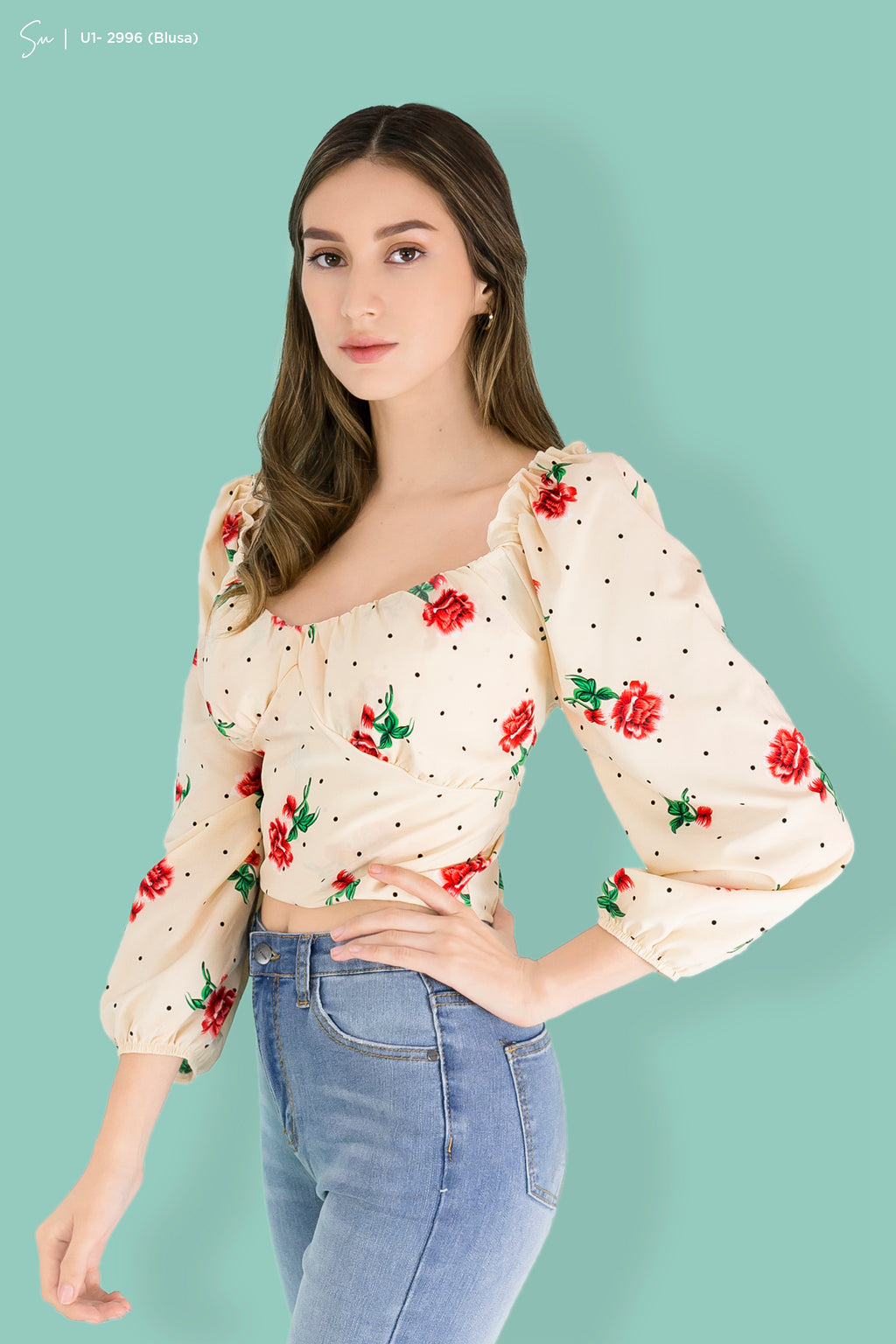 Blusa escote corazón Stefany U1-2996