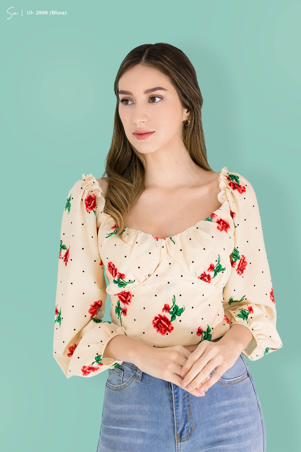 Blusa escote corazón Stefany U1-2996