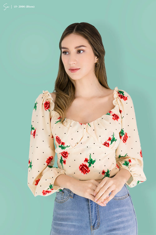 Blusa escote corazón Stefany U1-2996