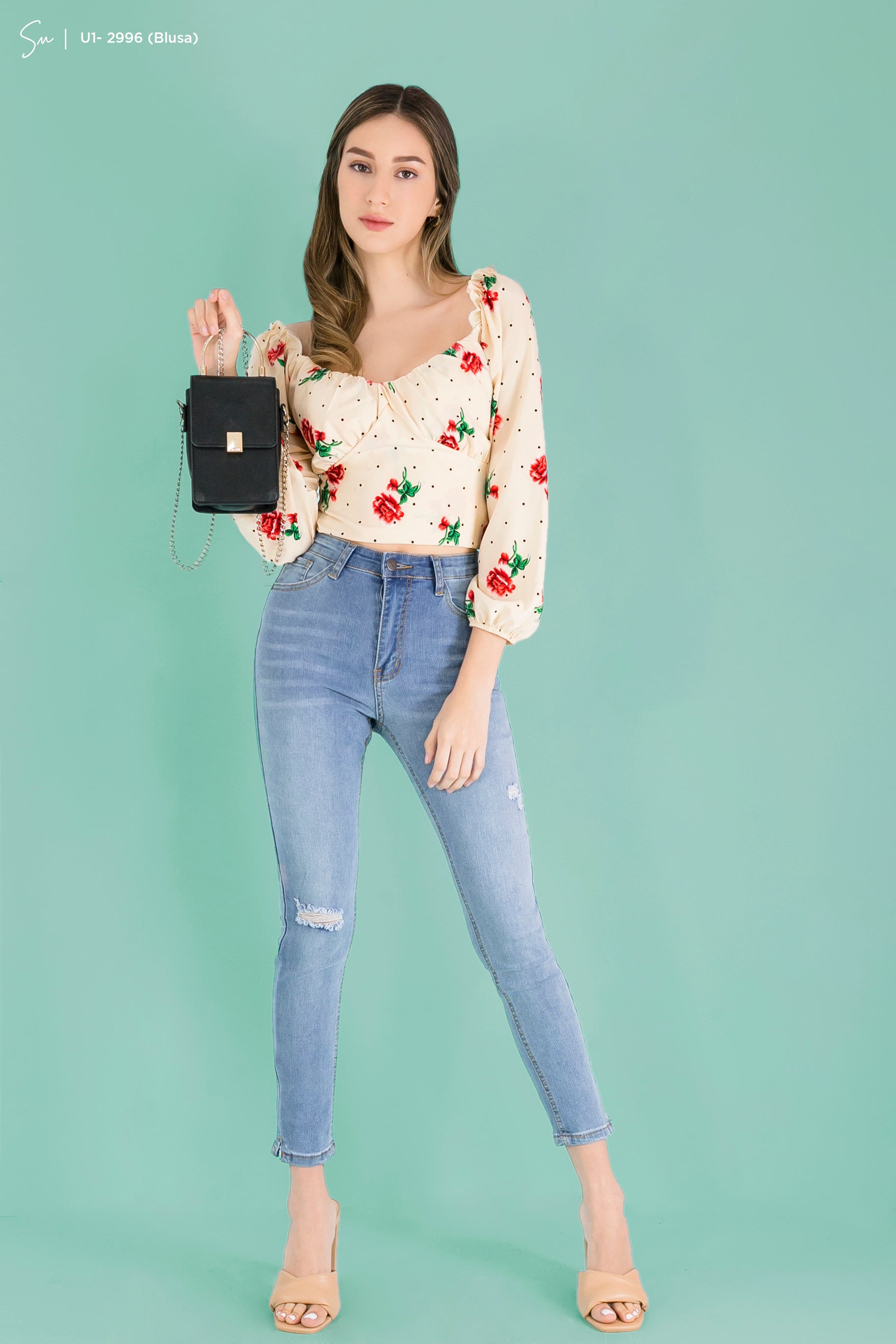 Blusa escote corazón Stefany U1-2996