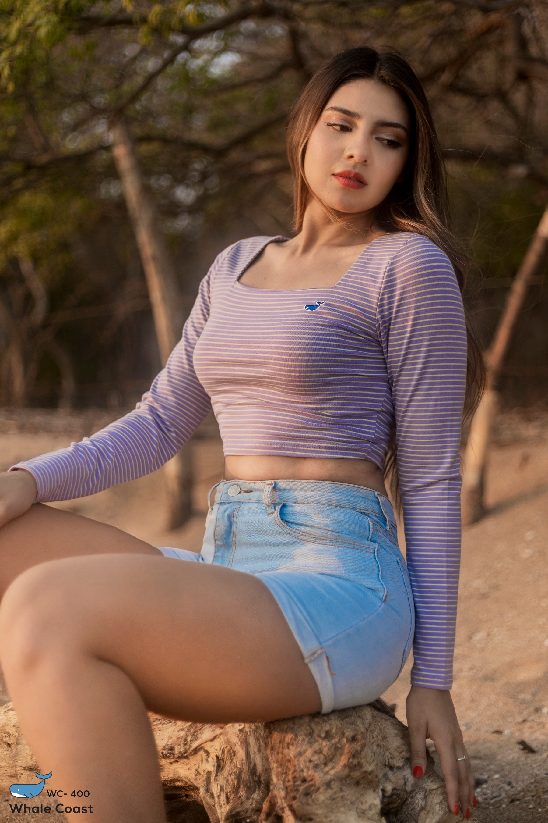 Blusa de rayas manga larga WC- 400